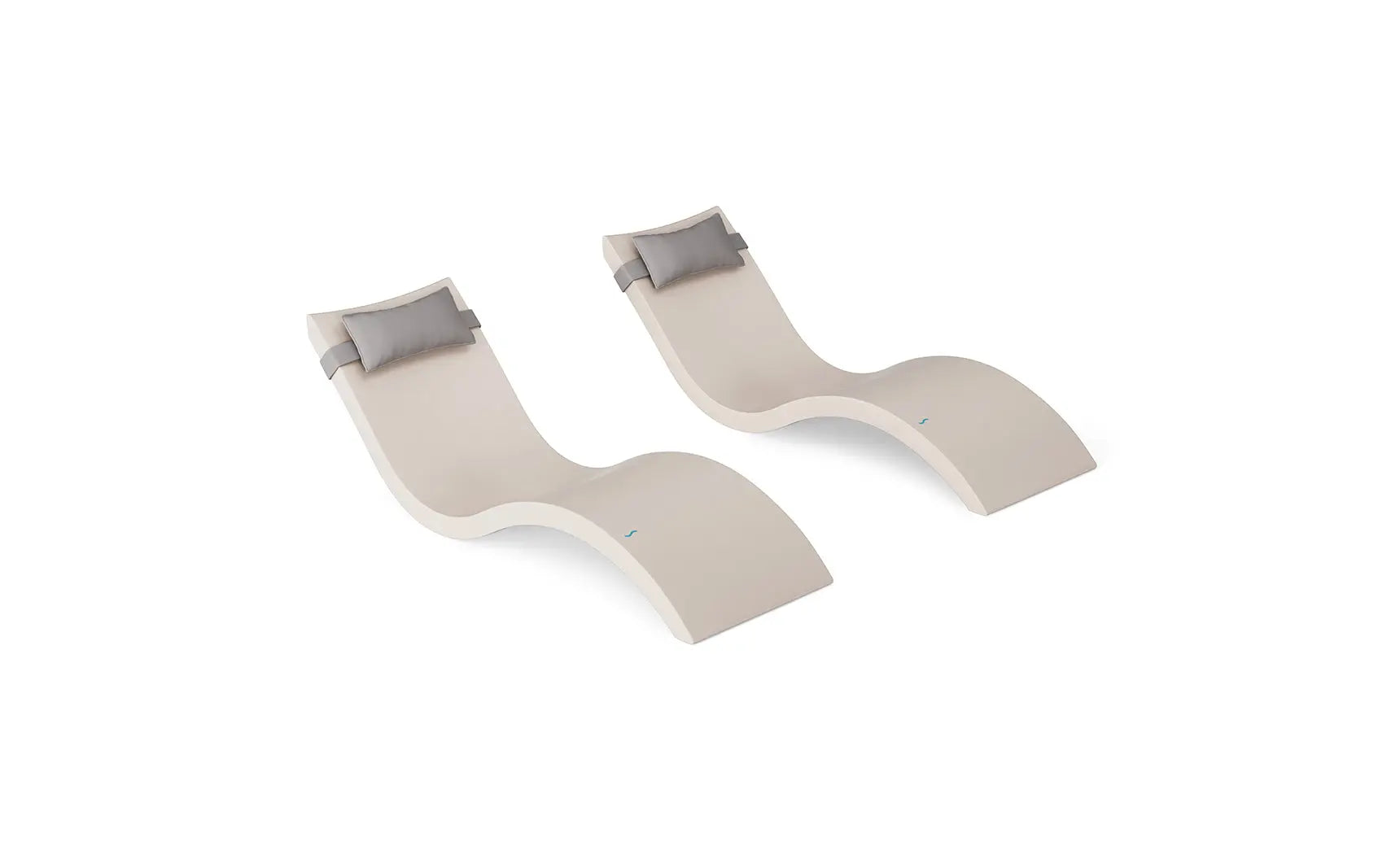 Signature chaise lounge with matching headrest pillow designed for pool use.