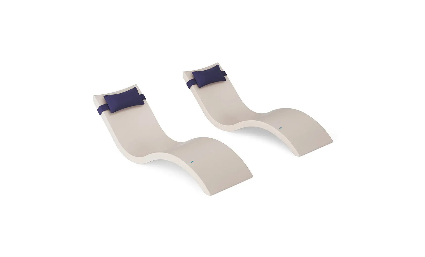 Signature chaise lounge with integrated headrest pillow designed for pool use.