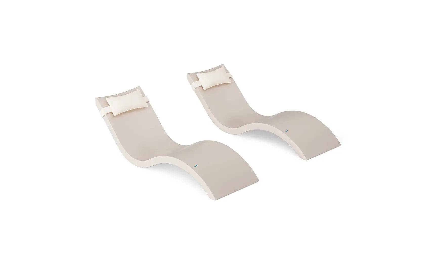 Signature chaise lounge with a coordinating headrest pillow designed for pool use.