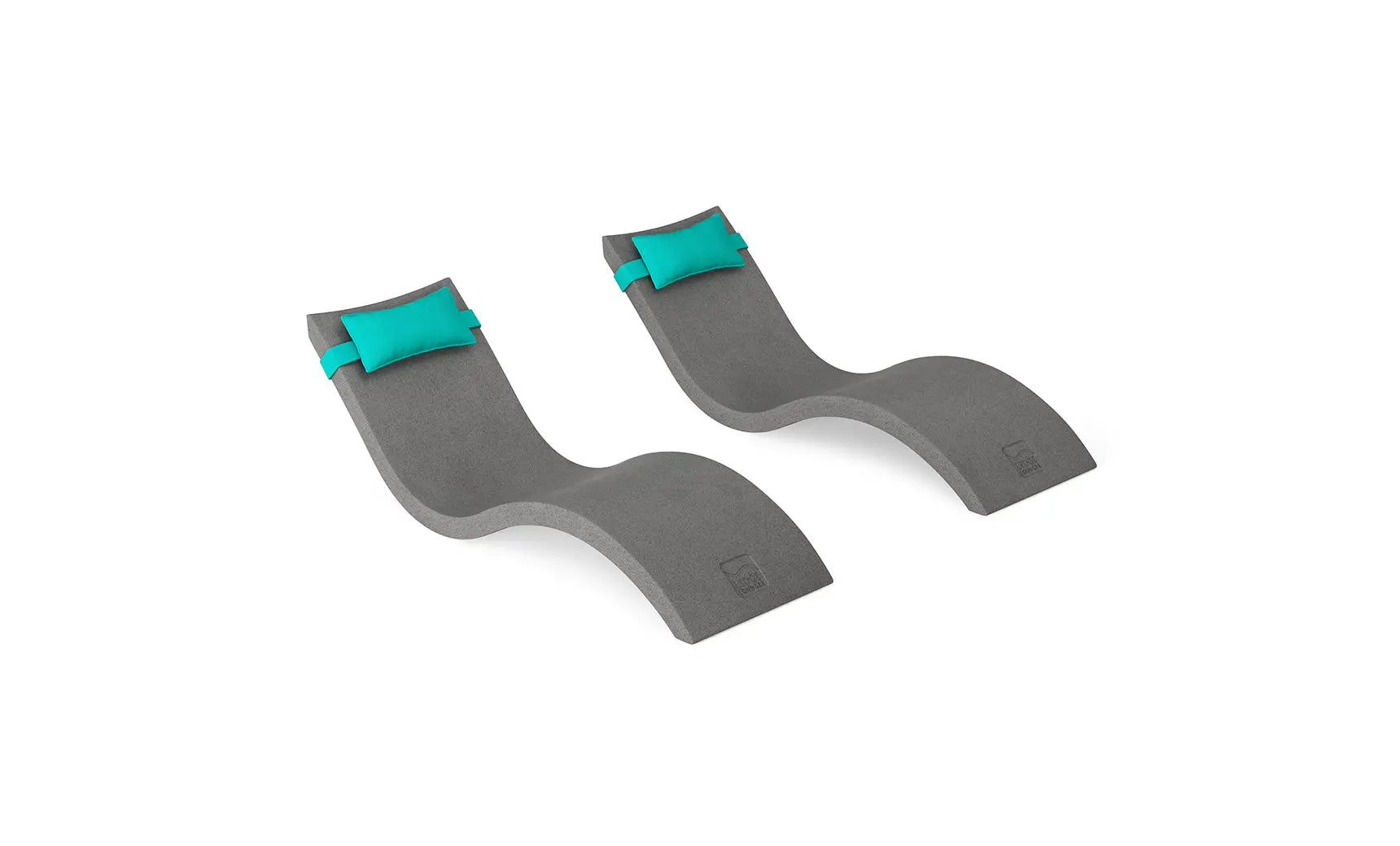 Signature chaise lounge with a coordinating headrest pillow designed for pool use.