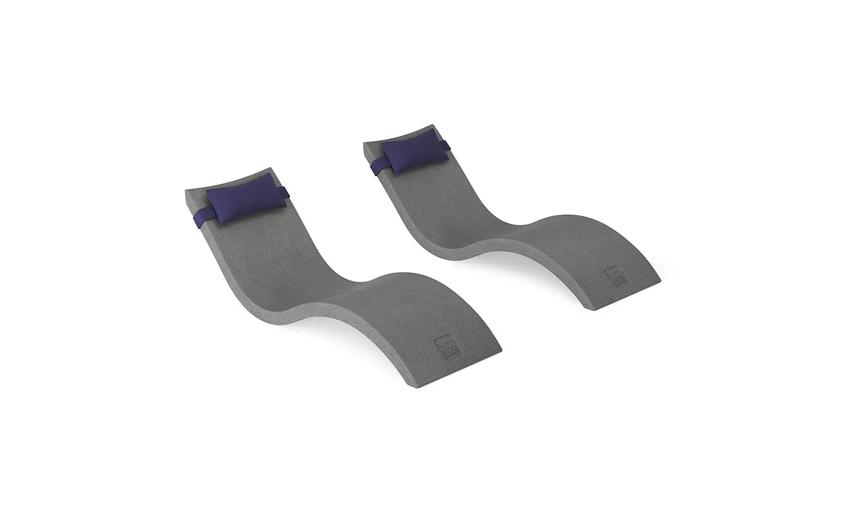 Signature chaise lounge with integrated headrest pillow designed for pool use.