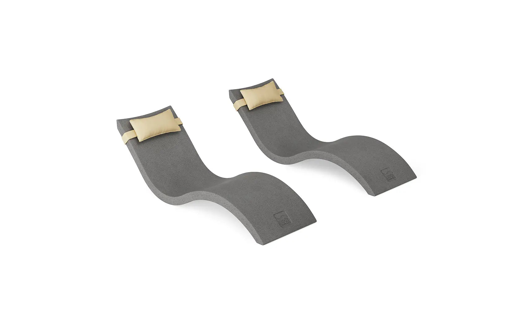Signature chaise lounge with integrated headrest pillow designed for pool use.