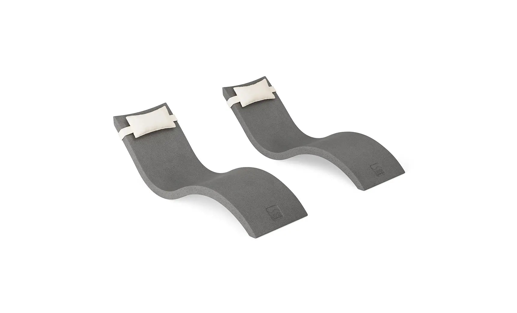 Signature chaise lounge with integrated headrest pillow designed for pool use.