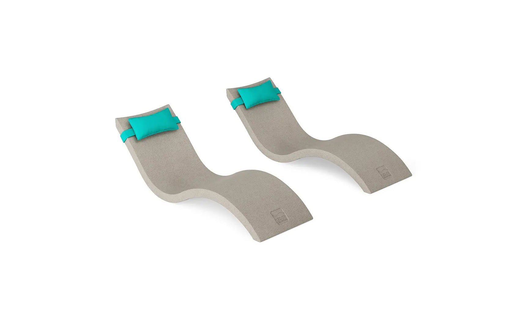 Signature chaise lounge with integrated headrest pillow designed for pool use.