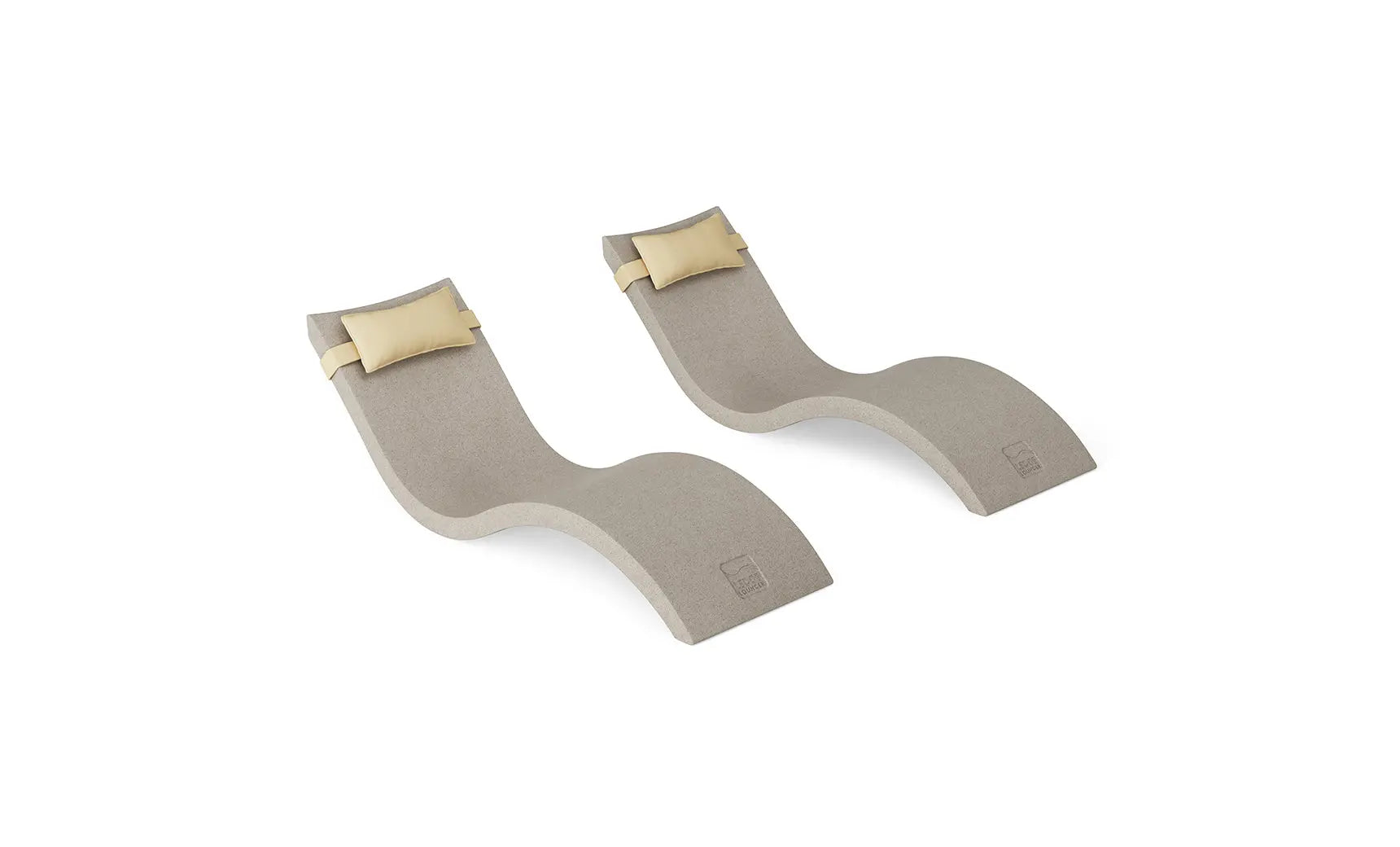 Signature chaise lounge with integrated headrest pillow designed for pool use.