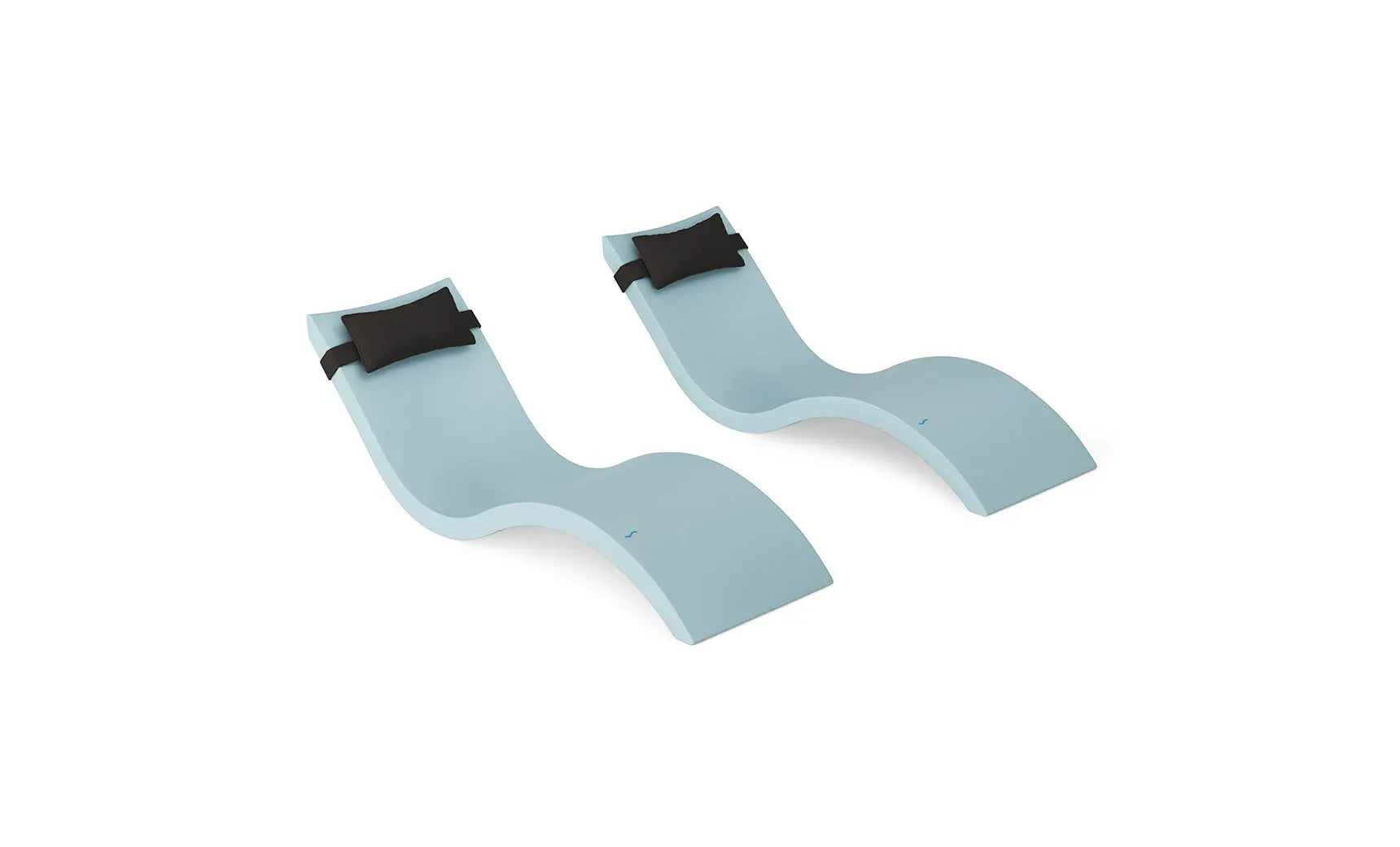 Signature chaise lounge with integrated headrest pillow designed for pool use.