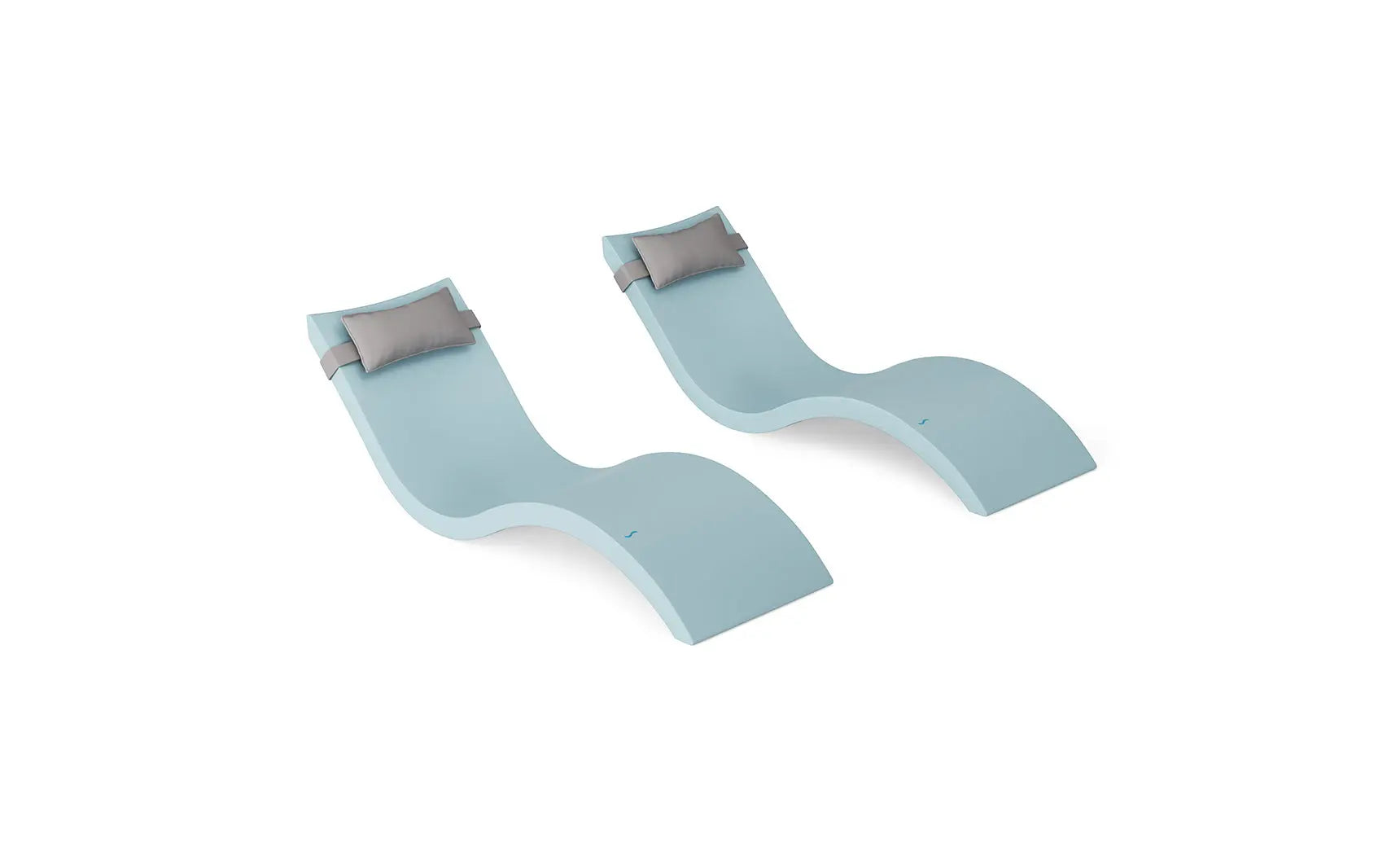 Signature chaise lounge with integrated headrest pillow designed for pool use.