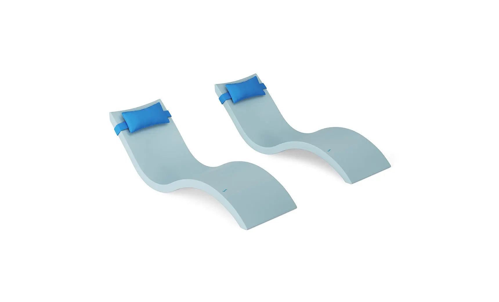 Signature chaise lounge with integrated headrest pillow designed for poolside relaxation in vibrant colors.