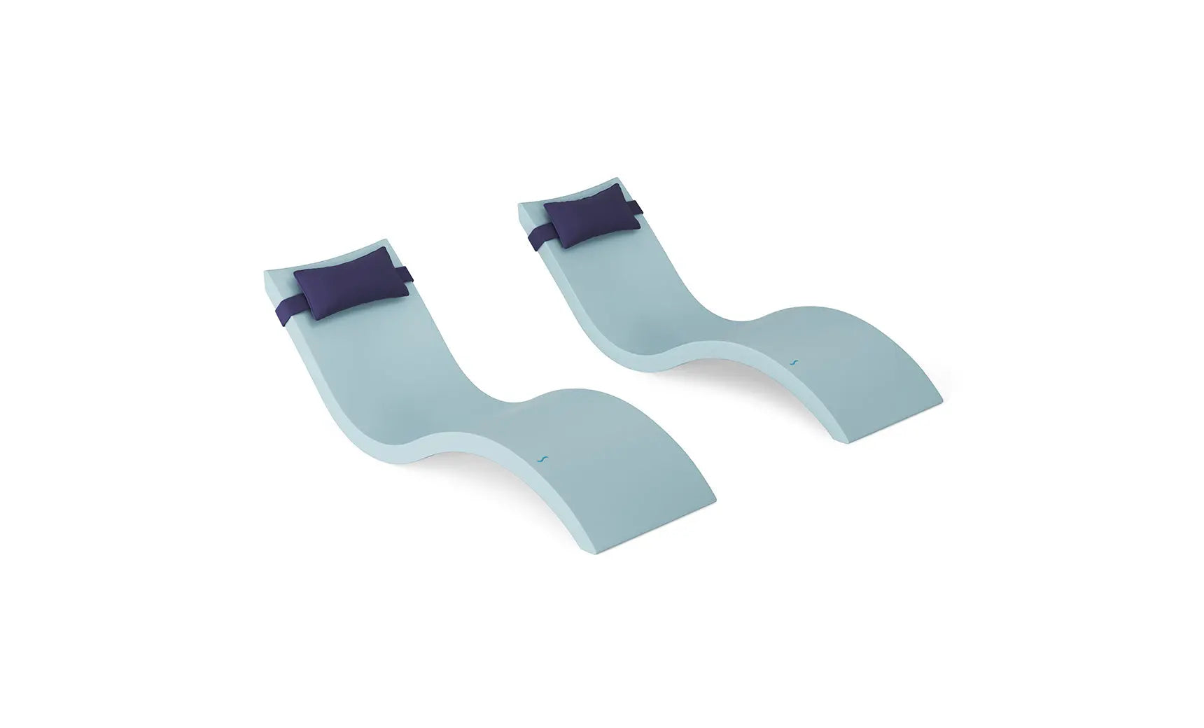 Signature chaise lounge with integrated headrest pillow designed for pool use.