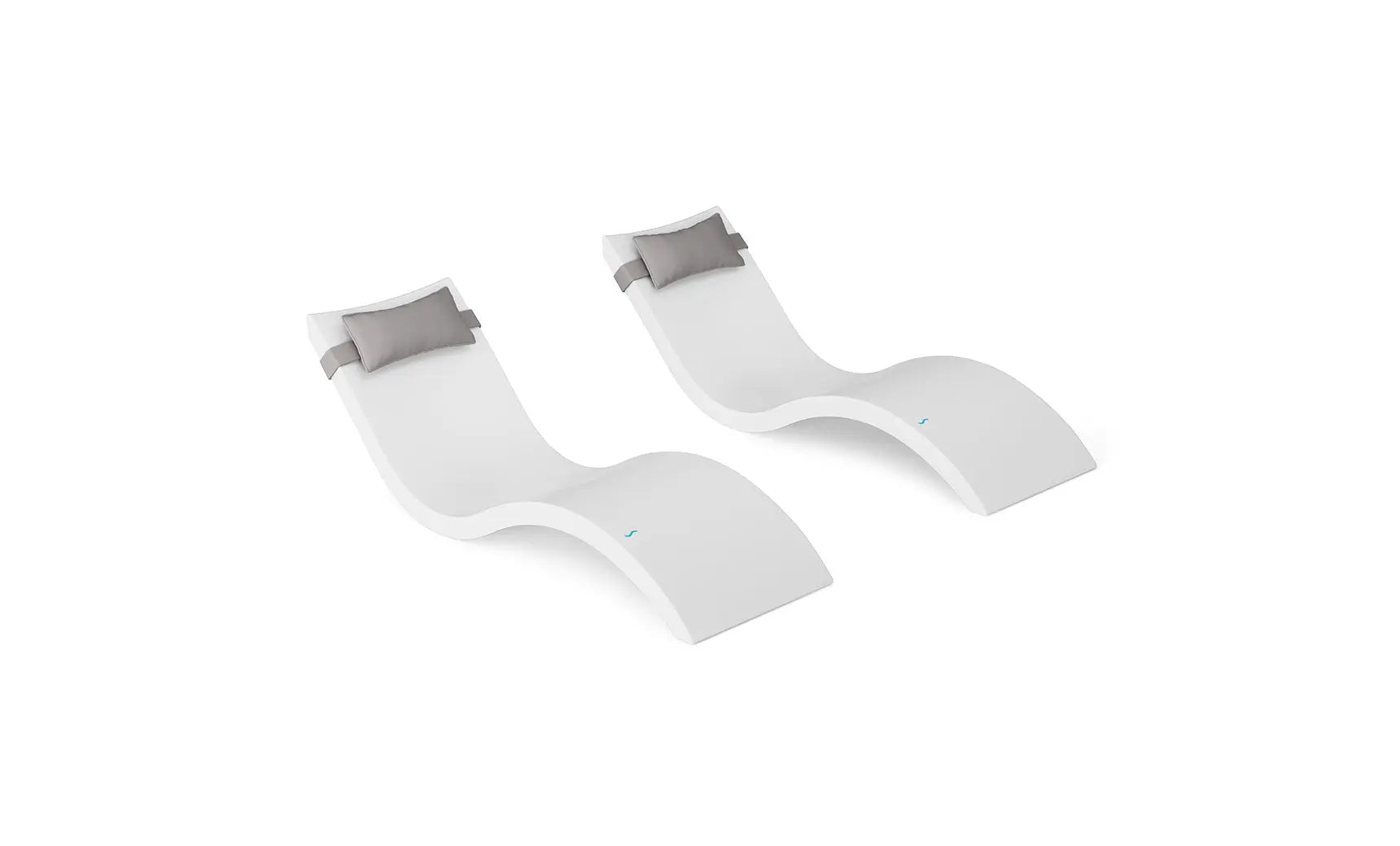 Signature chaise lounge with integrated headrest pillow designed for pool use.