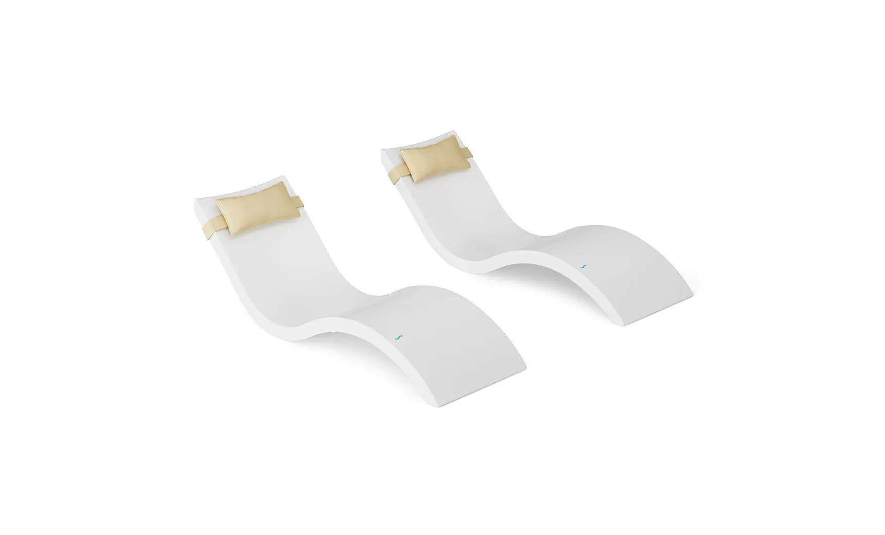 Signature chaise lounge with integrated headrest pillow designed for pool use.