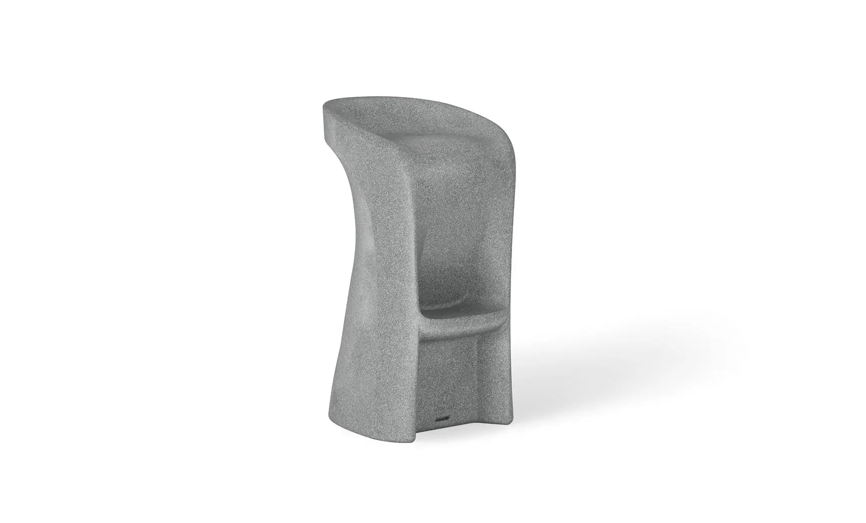 Signature barstool in black leather with metal legs and a high backrest