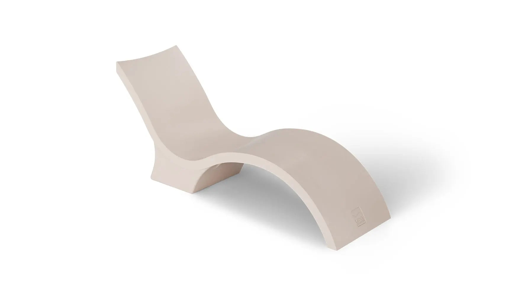 Signature Chaise deep reclining lounge chair in dark fabric with wooden frame and armrests