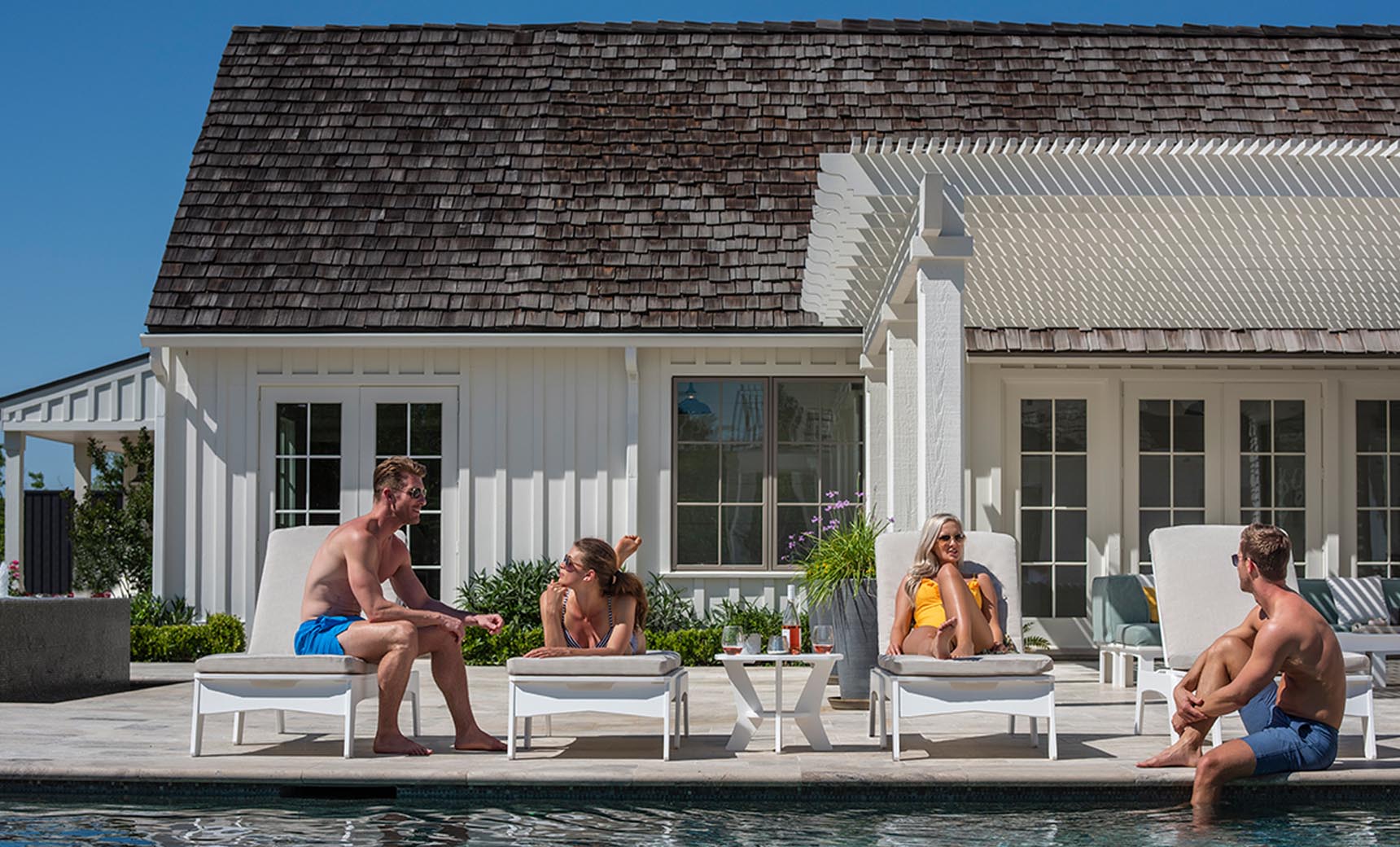 Mainstay chaise lounge cushion in soft fabric with contoured design for comfort