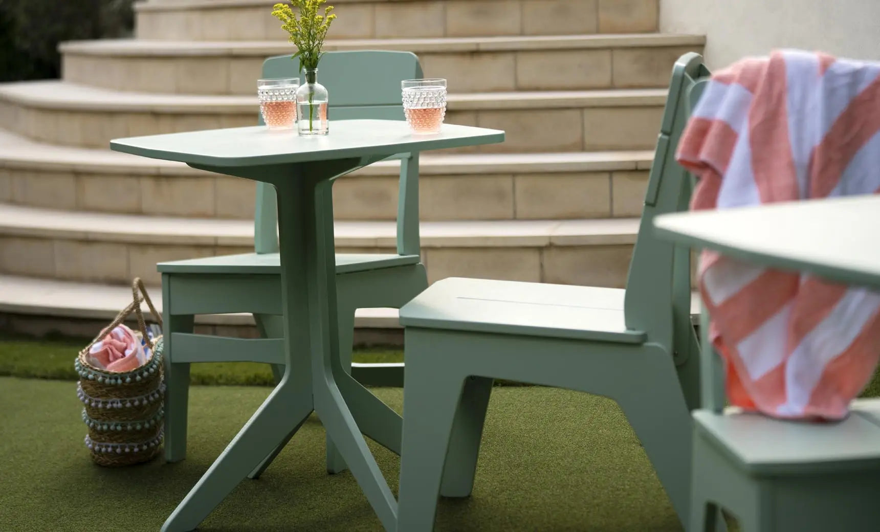 Mainstay dining side chair in oak finish with upholstered seat and wooden legs