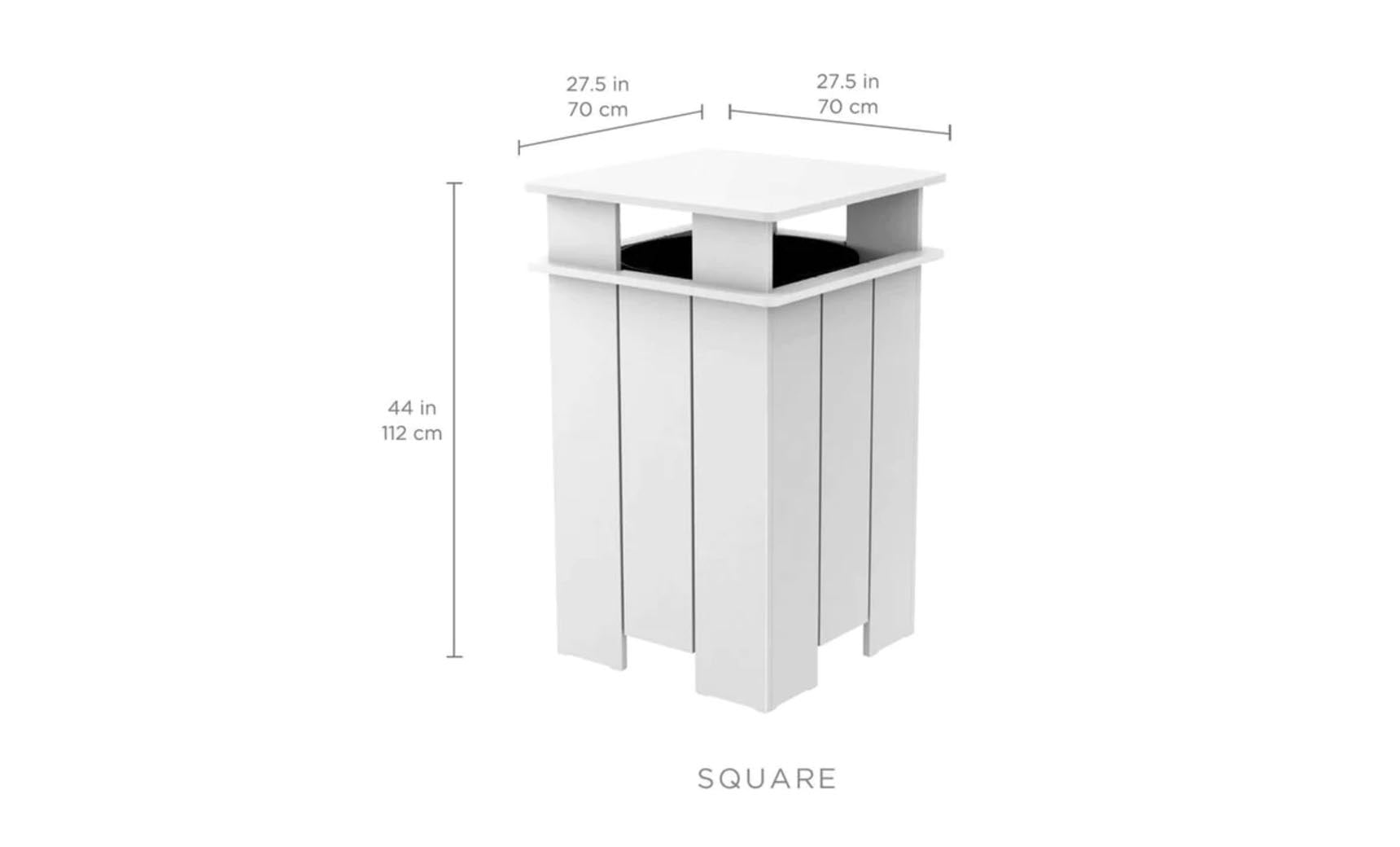 Mainstay outdoor trash bin in gray with a lid and wheels.