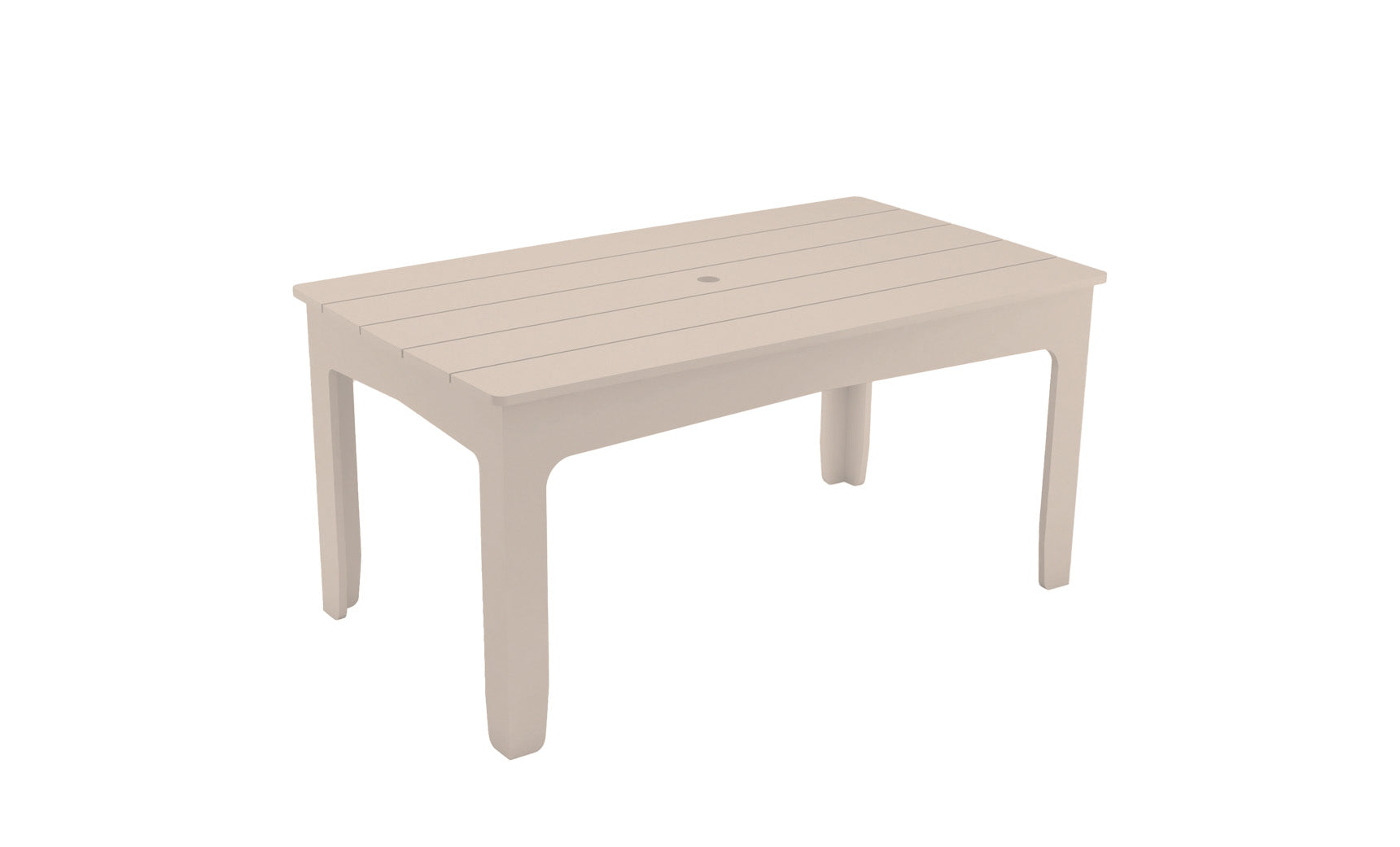 Mainstay rectangular dining table with a smooth surface and four legs.