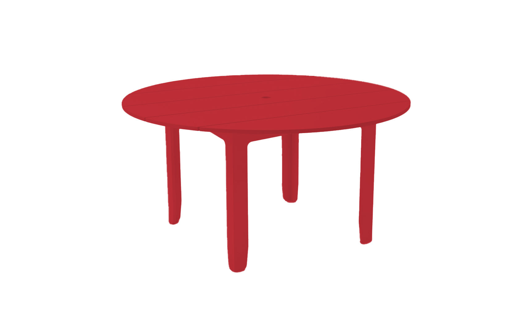 Mainstay round dining table with a smooth surface and sturdy legs.