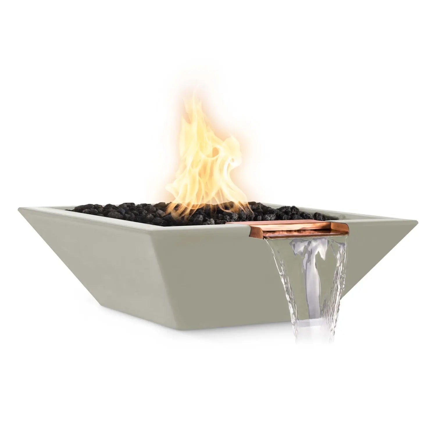 The Outdoor Plus Maya Fire & Water Bowl - GFRC Concrete - 24" - Aqvina LLC