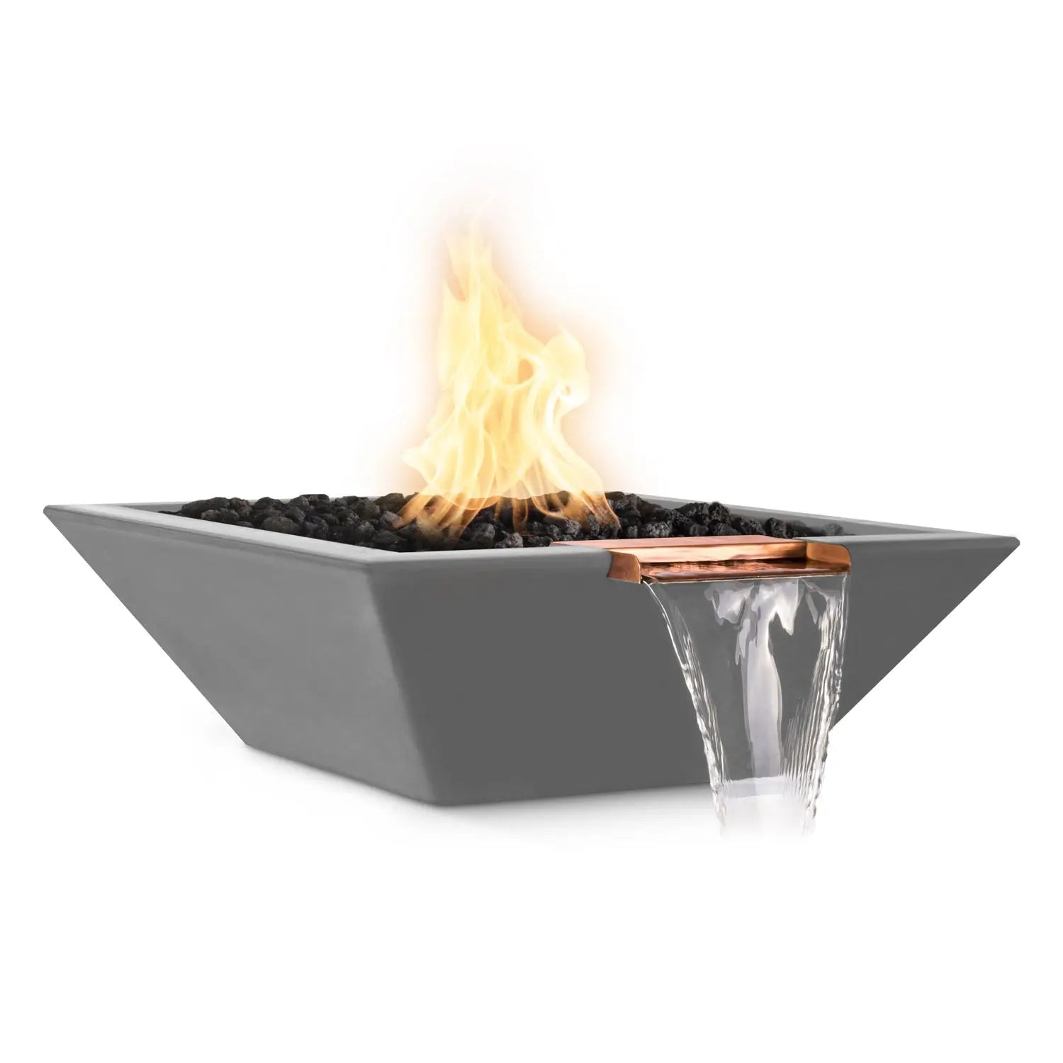 The Outdoor Plus Maya Fire & Water Bowl - GFRC Concrete - 30" - Aqvina LLC