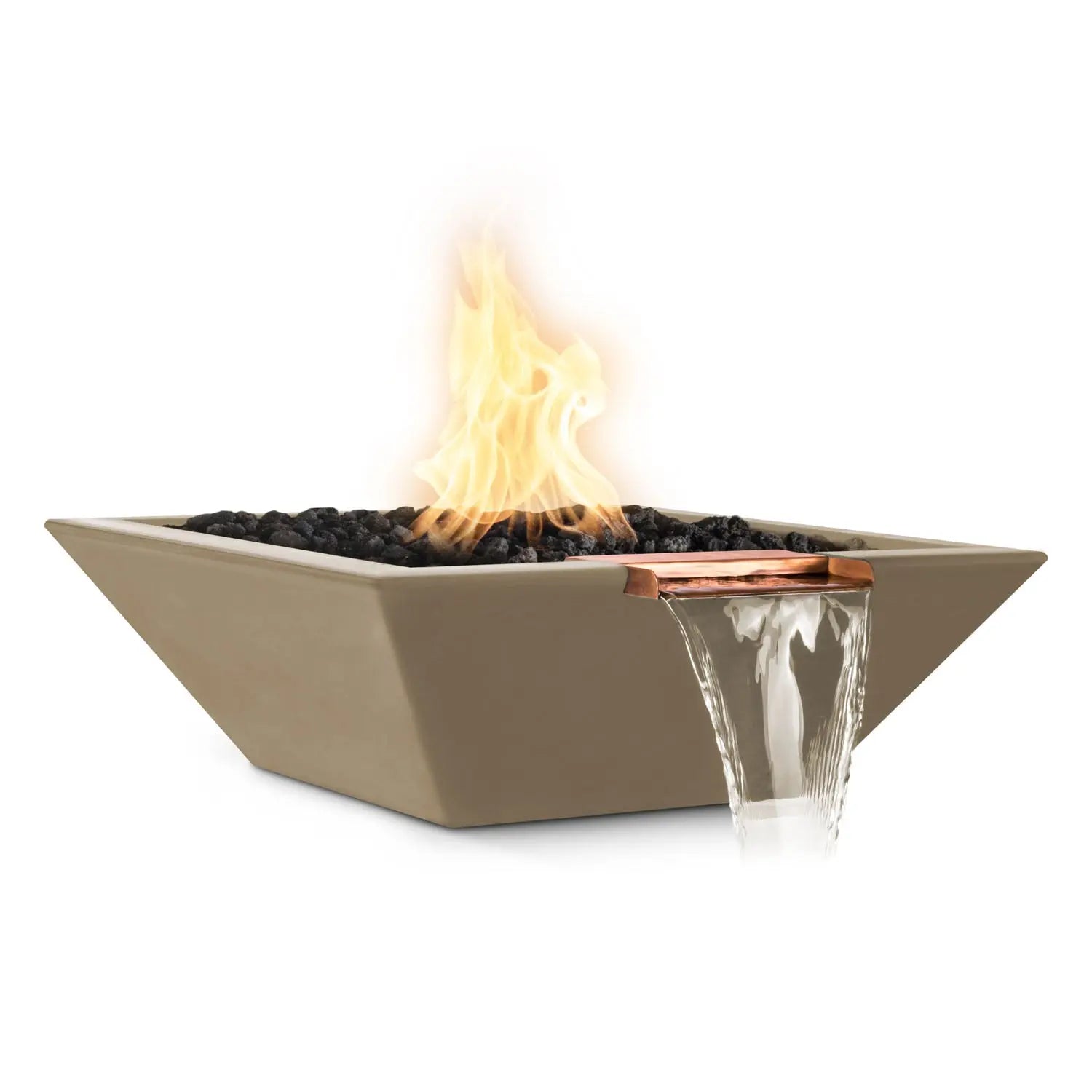 The Outdoor Plus Maya Fire & Water Bowl - GFRC Concrete - 24" - Aqvina LLC