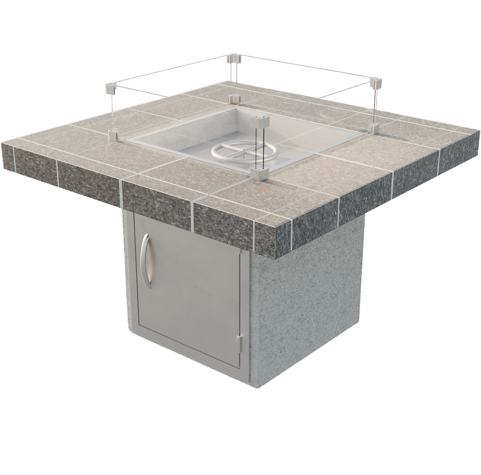 Cal Flame - Mesa Modern Contemporary Outdoor Gas Fire Pit - FPT-S201M | AQVINA World - Aqvina LLC