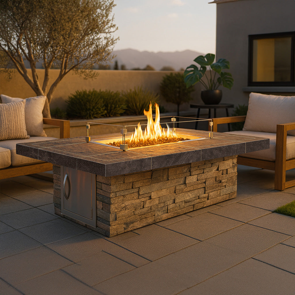 Cal Flame - Mojave Modern Outdoor Gas Fire Pit - FPT-RT601M | AQVINA World - Aqvina LLC