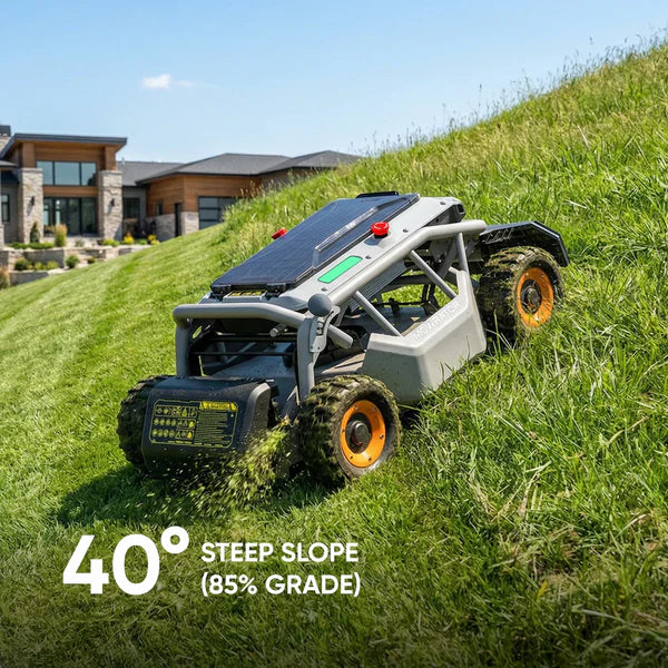 Mowrator S1 Remote-Control Lawn Mower – 21", 4WD, 85% Slope (40°), Wide Wheels
