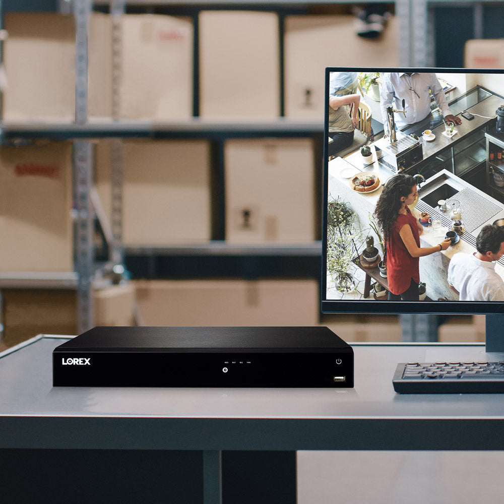 Lorex Fusion 16-Channel 4K NVR System with H20 Dual Lens Panoramic Cameras