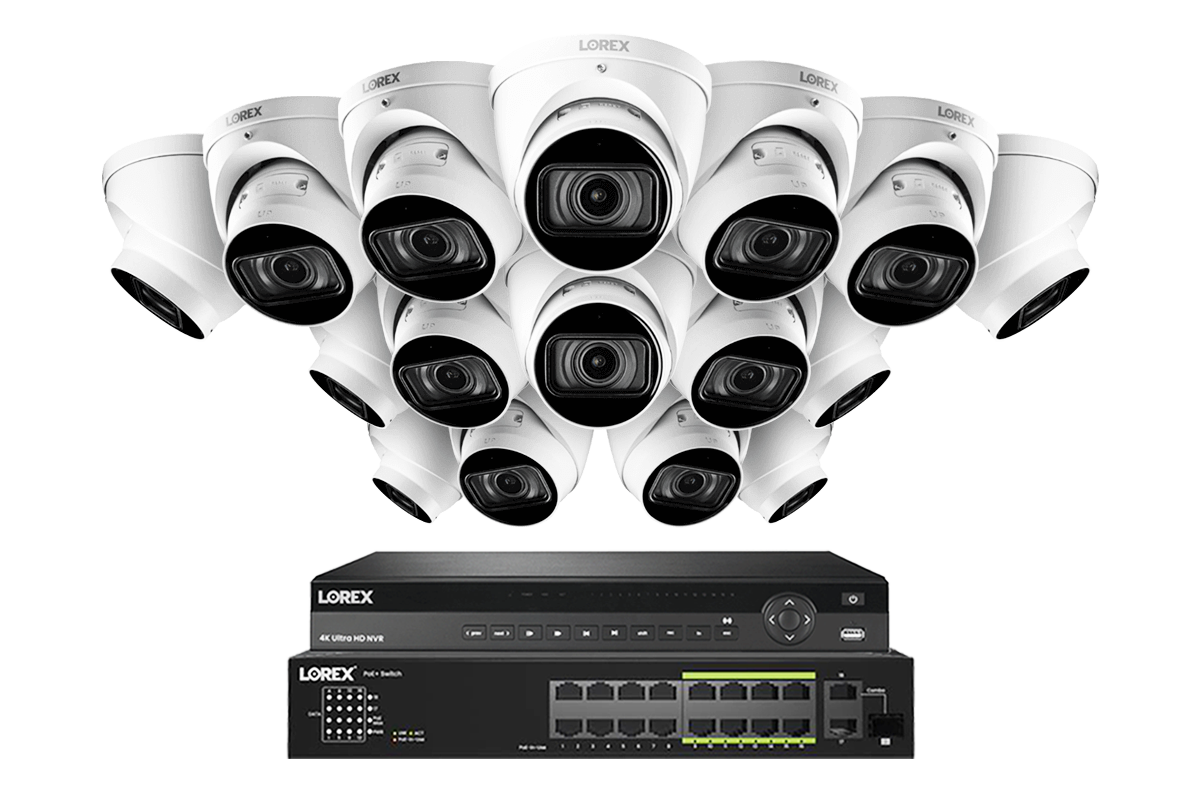 Lorex Elite Series 32-Channel 4K IP Security NVR System with Nocturnal N4 Lite Turret Cameras & 8 TB Storage