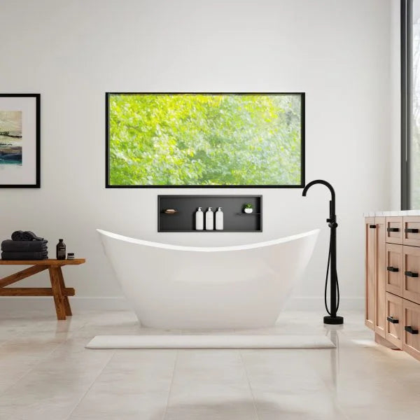 PULSE ShowerSpas 67.7″ Double-Slipper Acrylic Freestanding Soaking Tub — 28.7″ Deep | PT-1051