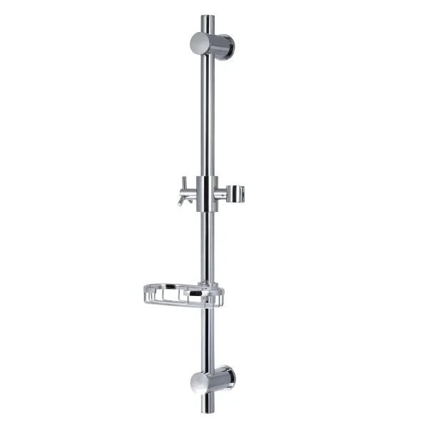 PULSE ShowerSpas Adjustable Slide Bar with Soap Dish — Surface Mount, Universal Fit