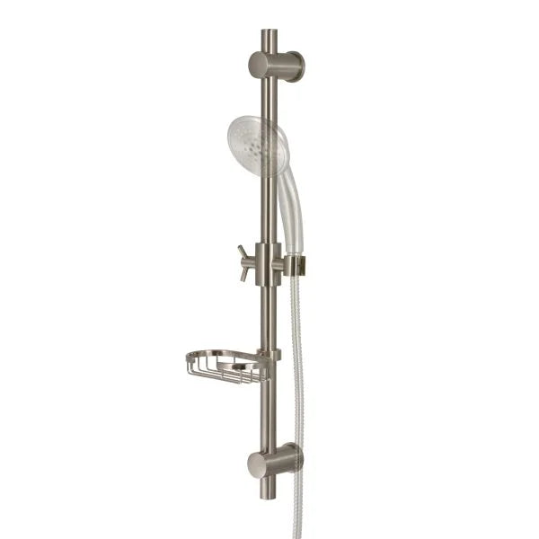PULSE ShowerSpas Adjustable Slide Bar with Soap Dish — Surface Mount, Universal Fit