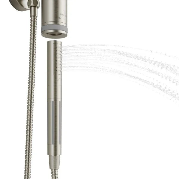 PULSE ShowerSpas Aquarius Shower System — 8" Rain Showerhead + Magnetic Massage Handshower, Pivoting Arm