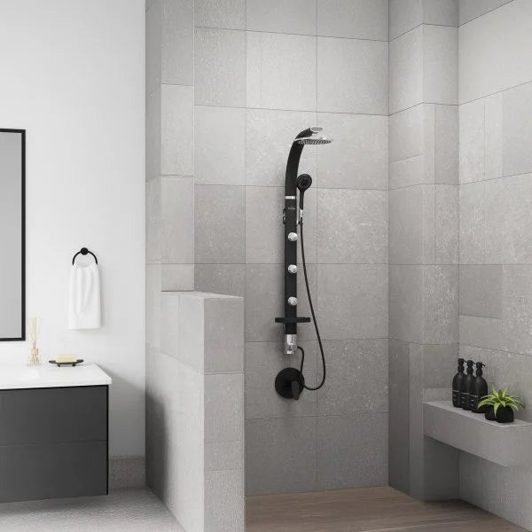 PULSE ShowerSpas Bonzai Shower System — 8" Rain Showerhead, 3 Body Jets, 5-Function Handshower