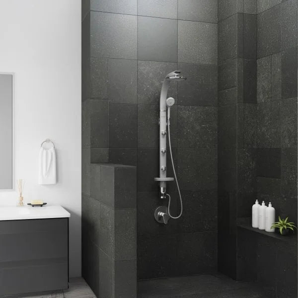 PULSE ShowerSpas Bonzai Shower System — 8" Rain Showerhead, 3 Body Jets, 5-Function Handshower