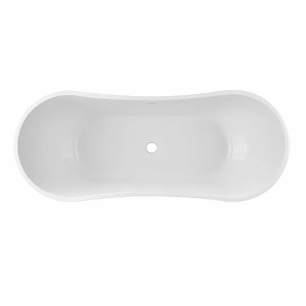 PULSE ShowerSpas 70.6″ Slipper Acrylic Freestanding Soaking Tub — Extra-Long Deep Soaker | PT-1006
