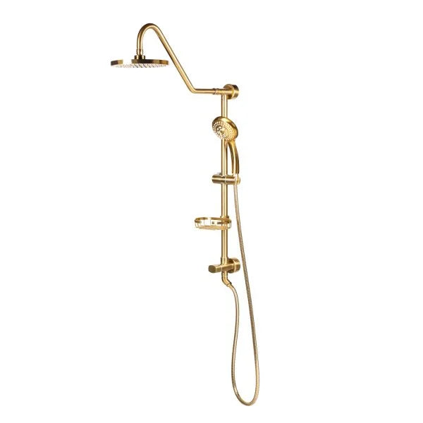 PULSE ShowerSpas Kauai Shower System — 8" Rain Showerhead + 5-Function Handshower, Drill-Less Install