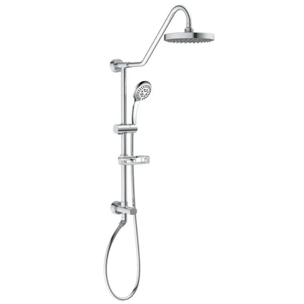 PULSE ShowerSpas Kauai Shower System — 8" Rain Showerhead + 5-Function Handshower, Drill-Less Install