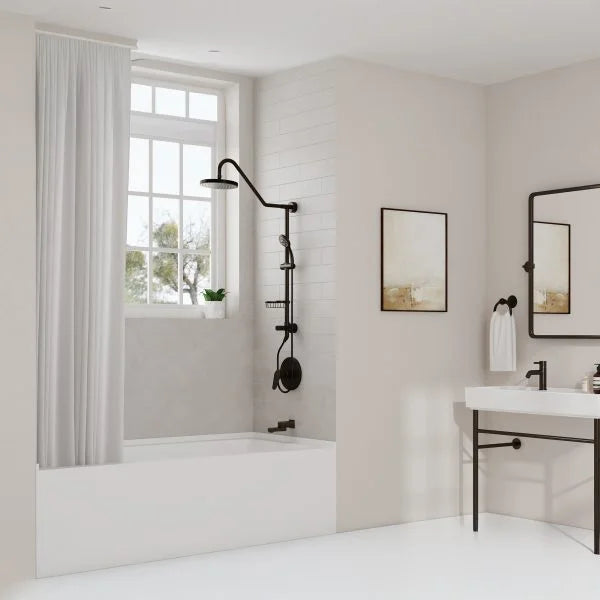 PULSE ShowerSpas Kauai Shower System — 8" Rain Showerhead + 5-Function Handshower, Drill-Less Install