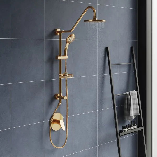 PULSE ShowerSpas Kauai Shower System — 8" Rain Showerhead + 5-Function Handshower, Drill-Less Install