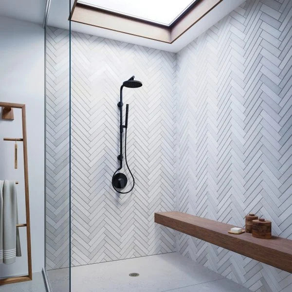 PULSE ShowerSpas Kona Shower System — 8" Rain Showerhead + 2-Function Handshower with PowerSpray, Drill-Less Install