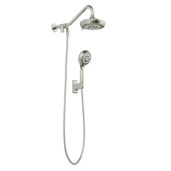 PULSE ShowerSpas Oasis Shower System — 5-Function Rain Showerhead + 6-Function Handshower with Trickle, Drill-Less Install