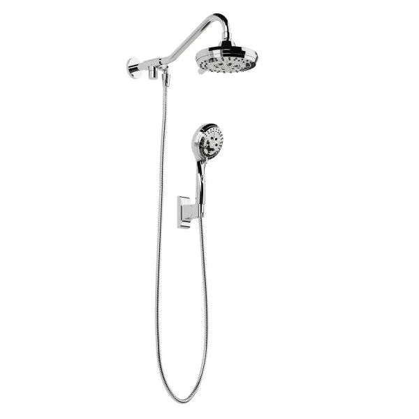 PULSE ShowerSpas Oasis Shower System — 5-Function Rain Showerhead + 6-Function Handshower with Trickle, Drill-Less Install