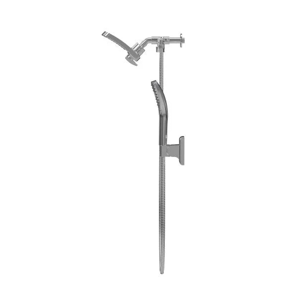 PULSE ShowerSpas PowerShot Shower System — 3-Function Curved Showerhead + 3-Function Handshower, Drill-Less Install