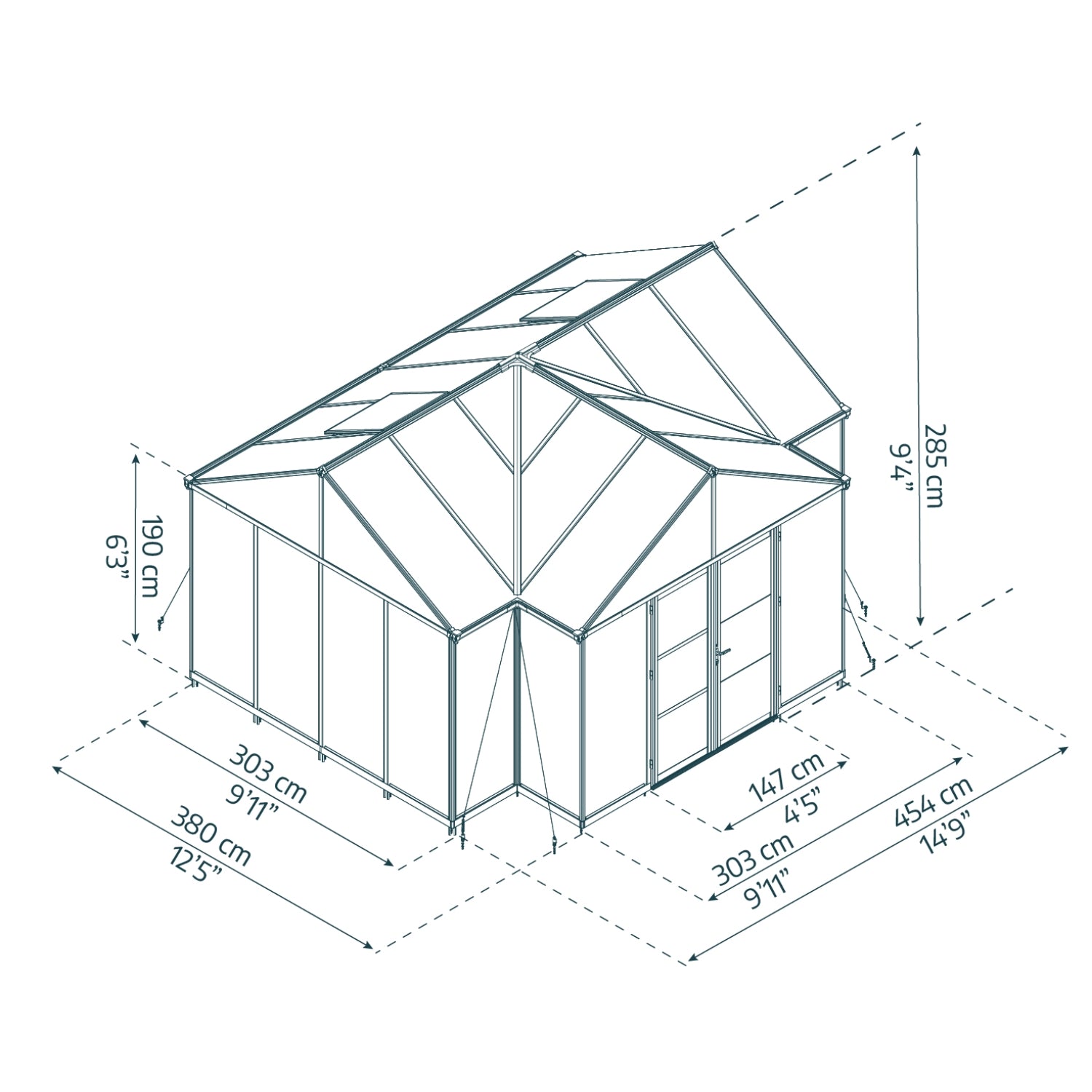Palram - Canopia | 12x15 Ft Triomphe Chalet Greenhouse