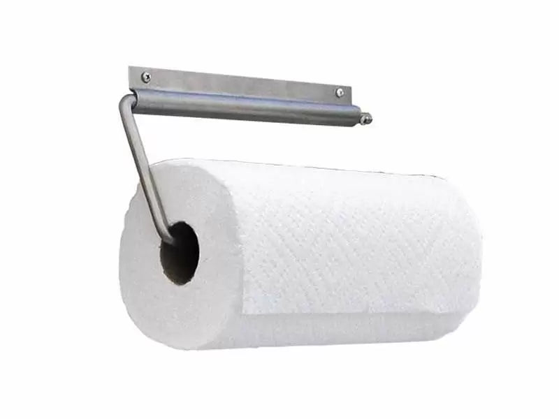 Cal Flame Paper Towel Holder Rack made of stainless steel in an outdoor setting