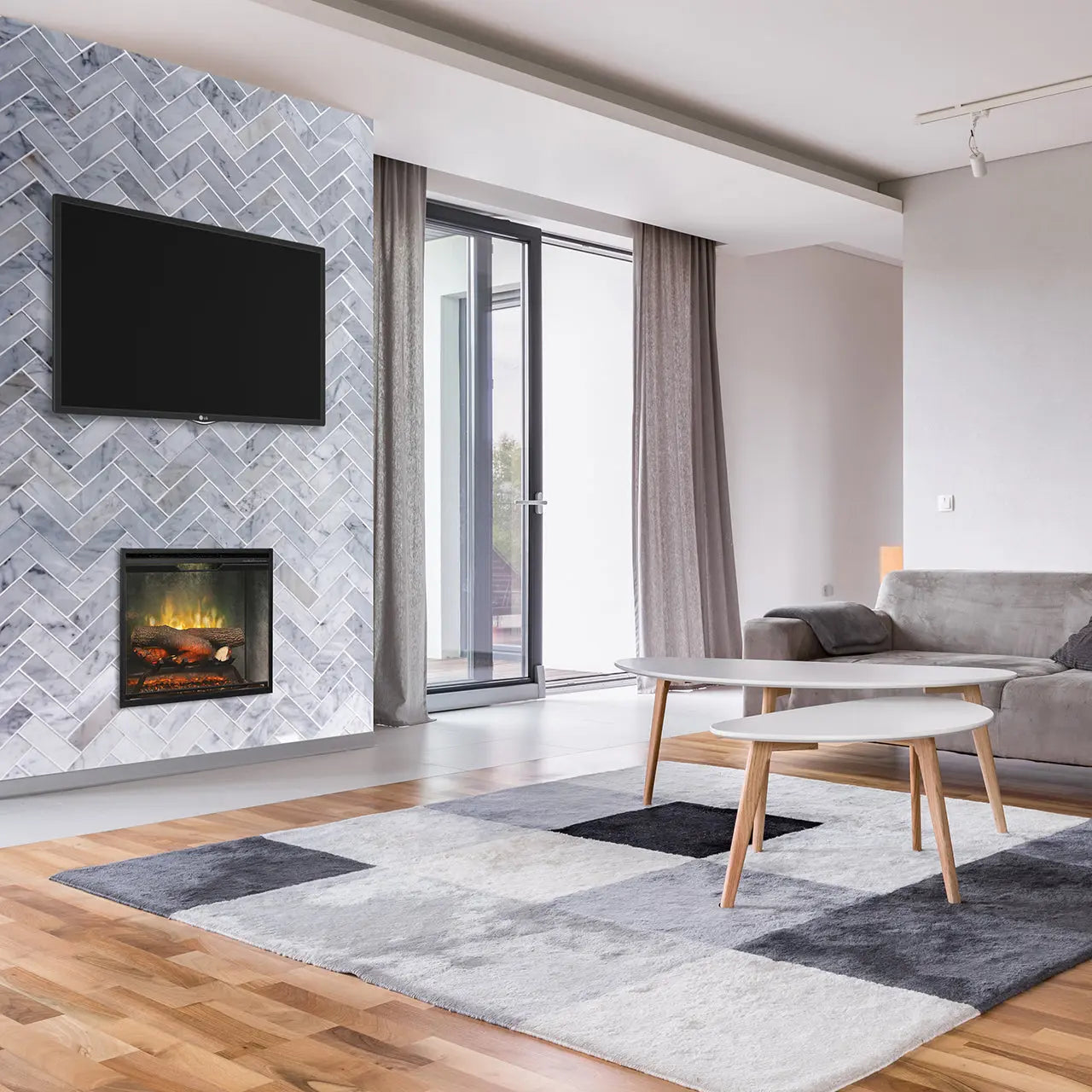Dimplex Revillusion® 24-Inch Built-In Electric Fireplace - Weathered Concrete - RBF24DLXWC