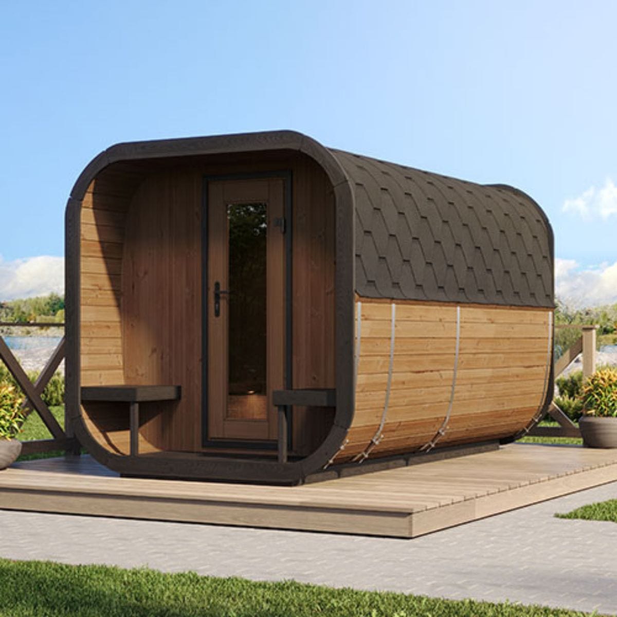 SaunaLife Cube-Series Model CL12GCPCP Outdoor Sauna |AQVINA World