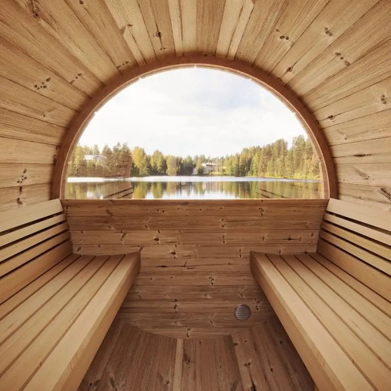 SaunaLife 3-Person Outdoor Sauna Barrel w/ Window - MODEL E6W | AQVINA World - Aqvina LLC